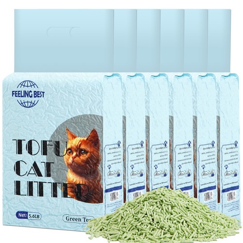 Green tea tofu cat litter - green,
